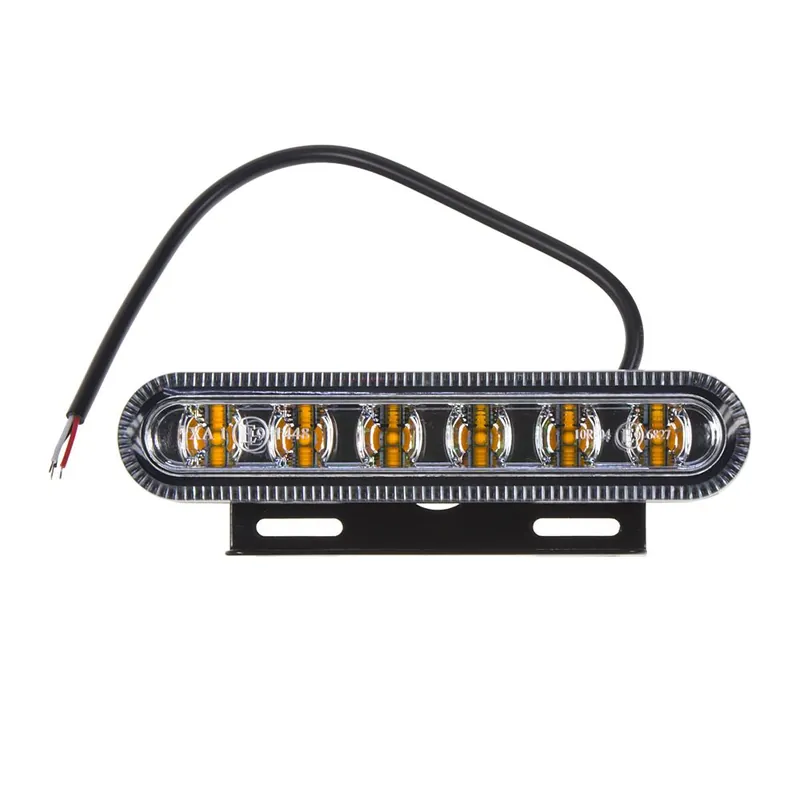 Finální Výprodej Výstražné LED světlo 12V/24V - oranžové 6x3W LED ECE R65 (142x30x35mm)
