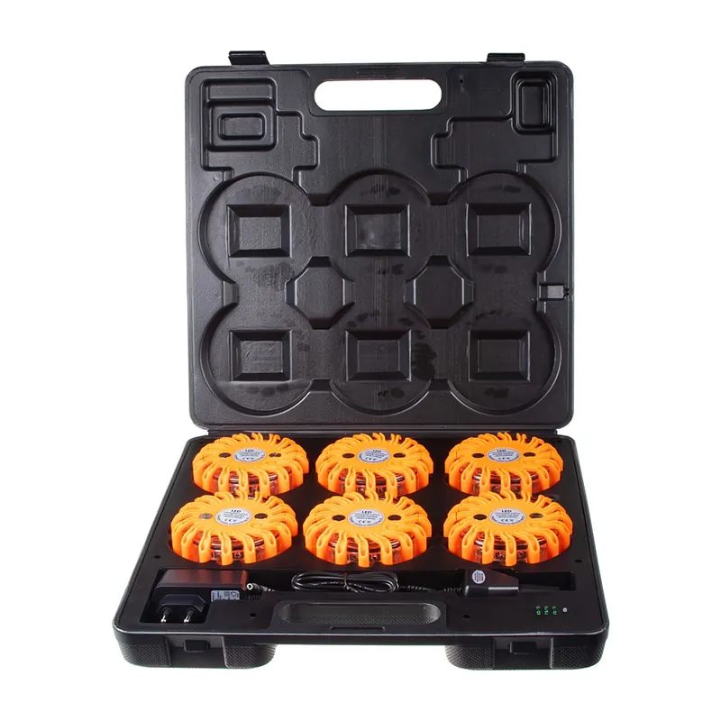 Časově Omezené Výstražné světlo 16xLED oranžové - s magnetickým uchycením / vodotěsné (6ks)
