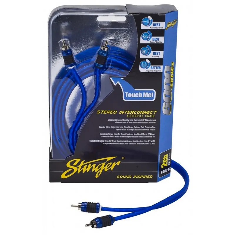Signálové kabely - modré 2x CINCH (5,1m) Stinger Vysoce Kvalitní