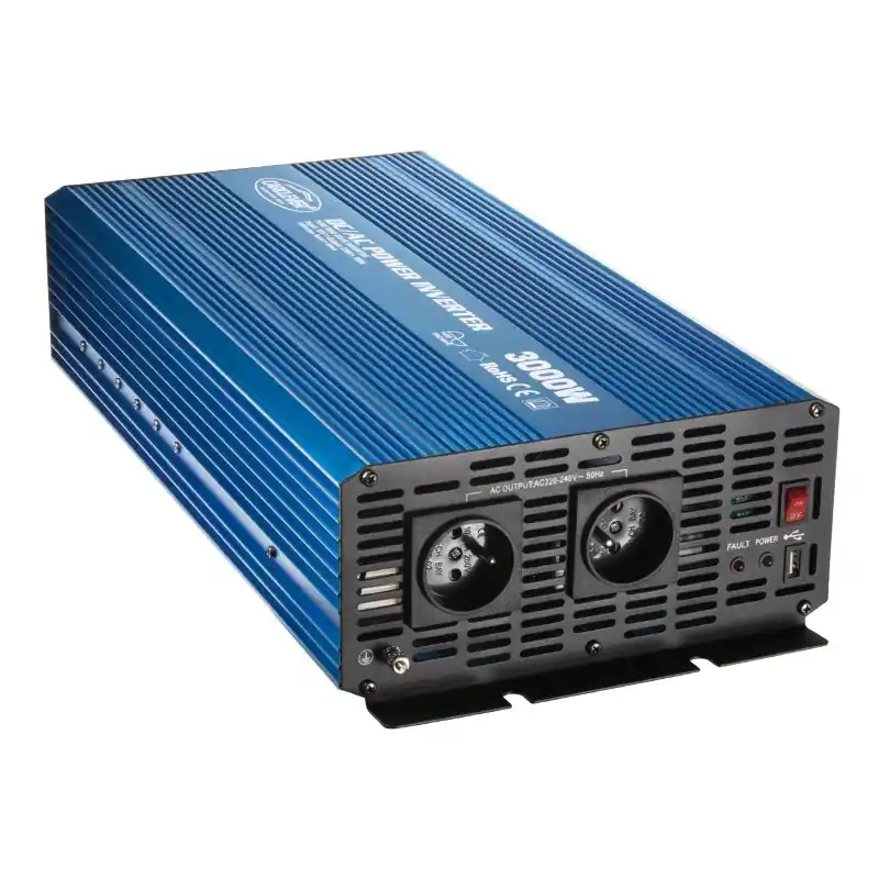 Zlevněný Sinusový měnič napětí 12V DC / 230V AC - 3000W s USB