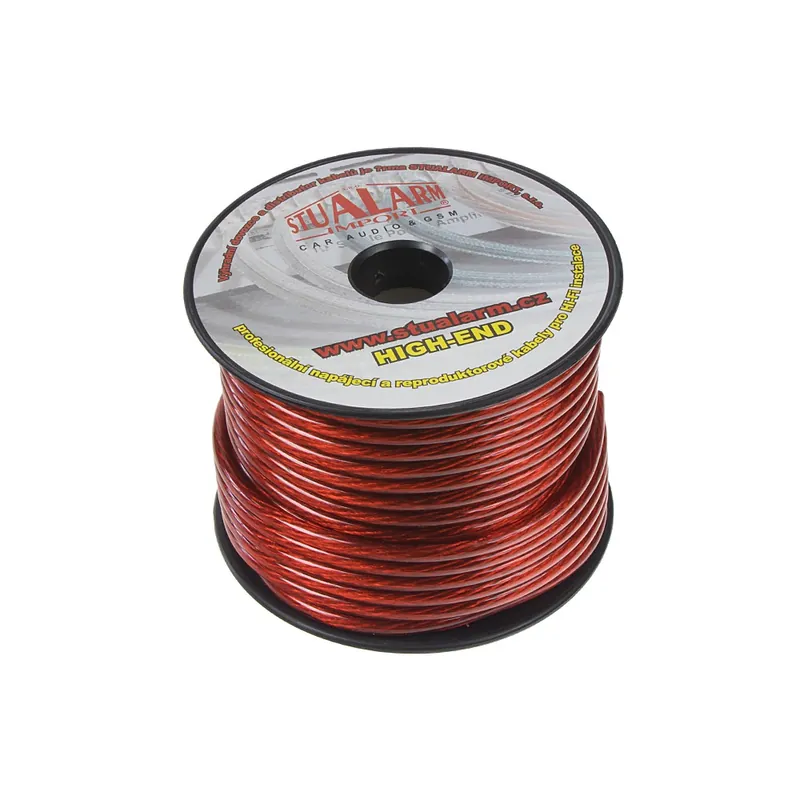 Napájecí kabel 6mm² - červeno transparentní (25m) Sezónní Sleva