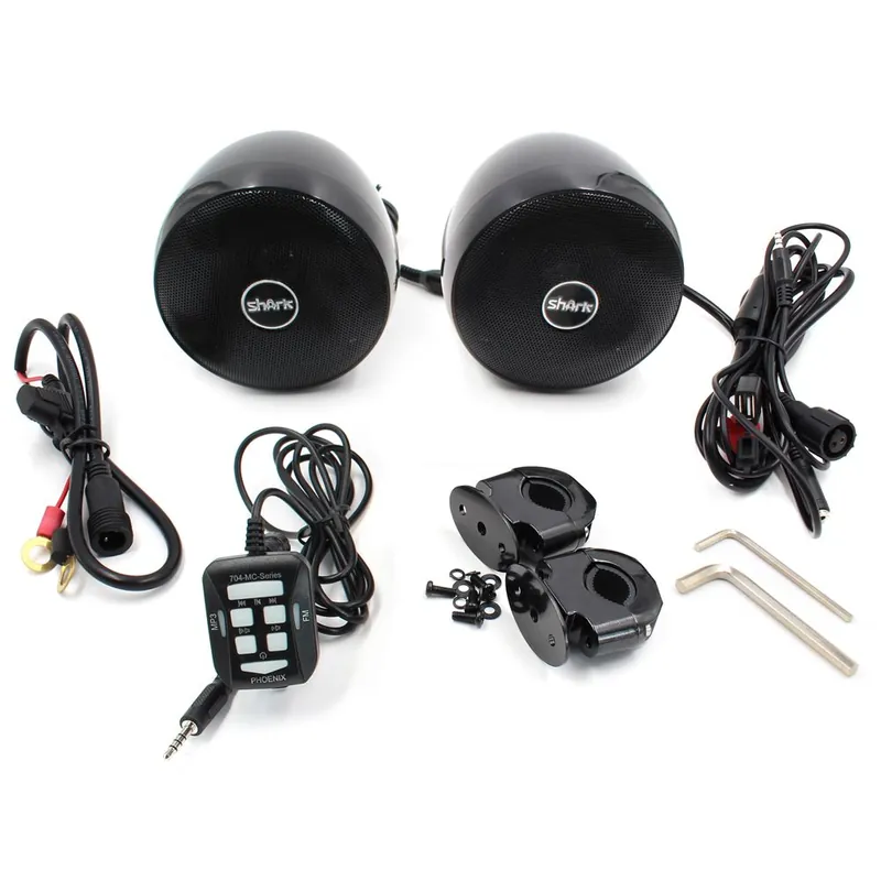 Jen Po Omezenou Doba Reproduktory na motocykl, skútr, ATV - voděodolné s MP3, USB, AUX, BLUETOOTH, barva černá