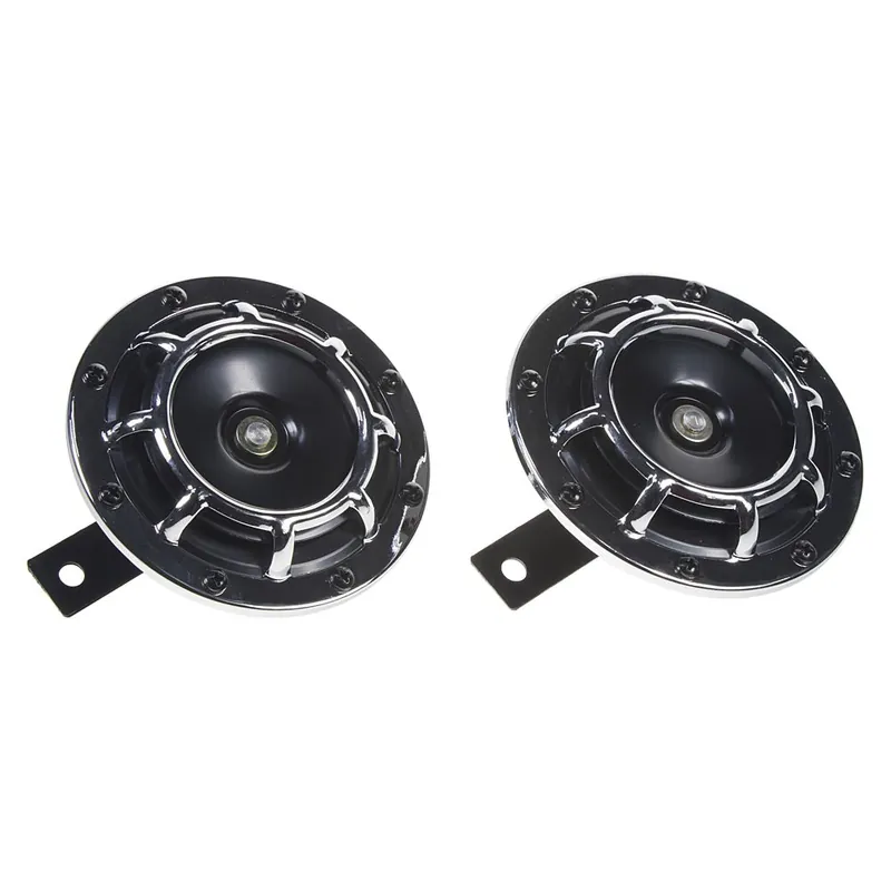Chromové diskové 120mm klaksony 12V - vysoký a nízký tón (2ks) Nejprodávanější