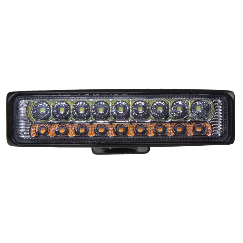 Top Prodej LED pracovní světlo - rampa bílá/oranžová 18x3W LED / 10-30V / ECER10 (150x40x40mm)