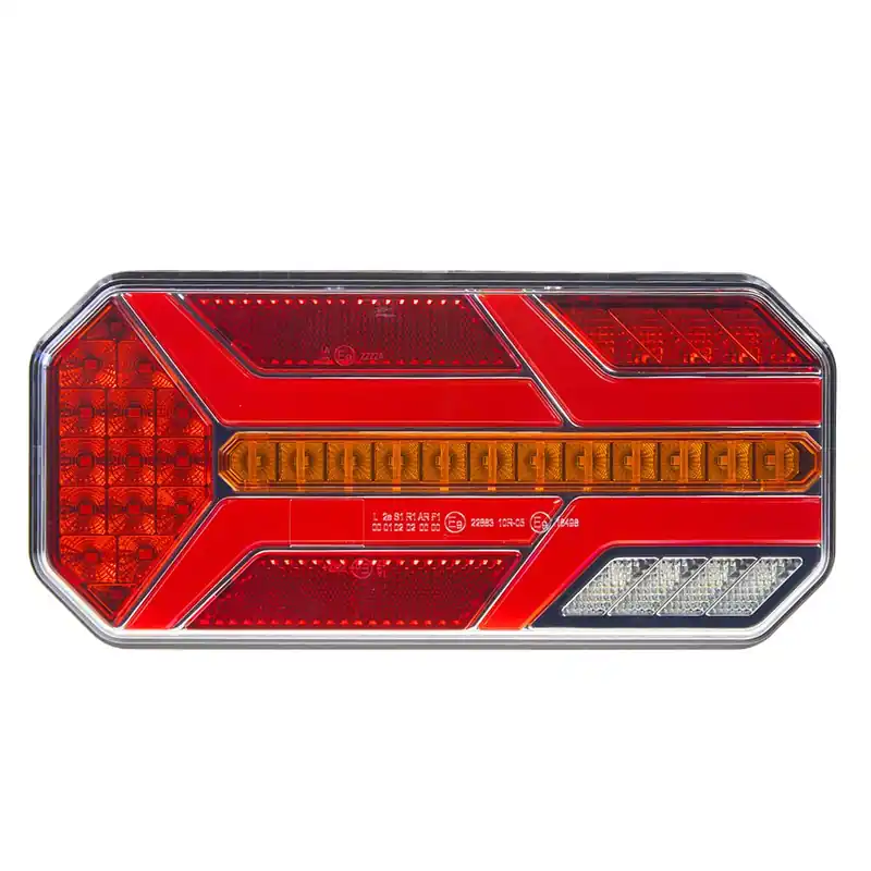 Sdružené LED světlo na přívěsný vozík 12V / 24V - levé s dynamickými blinkry ECER (110x235x35mm) Dokud Zásoby Vydrží