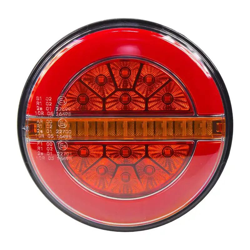 Sdružené LED světlo na přívěsný vozík 12V / 24V - s dynamickými blinkry ECER (ø136x37mm) Rychlé Dodání