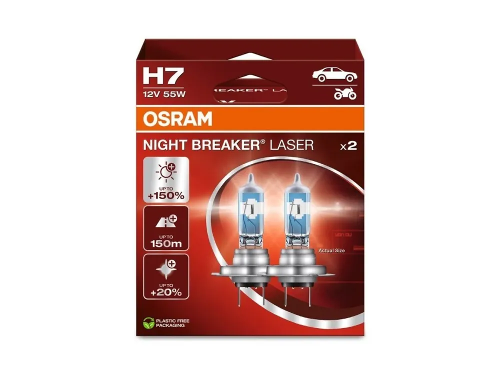 OSRAM Night Breaker Laser +150% 12V H7 55W PX26d autožárovky, sada (2 ks) Odeslání Ihned
