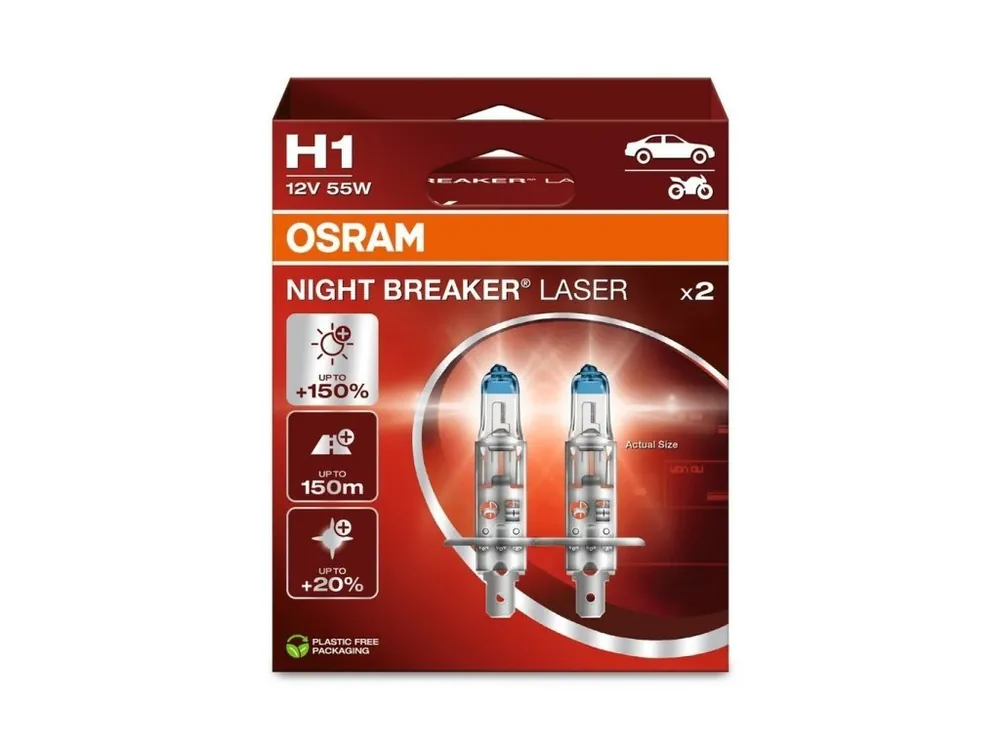 OSRAM Night Breaker Laser +150% 12V H1 55W P14,5s autožárovky, sada (2 ks) Tovární Cena