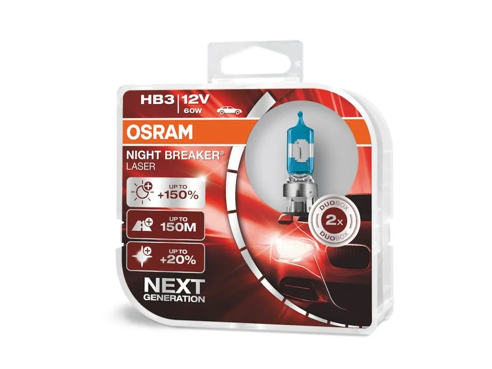 OSRAM Night Breaker Laser +150% 12V HB3 60W P20d autožárovky, sada (2 ks) Hit Sezóny