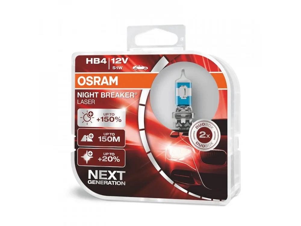 OSRAM Night Breaker Laser +150% 12V HB4 51W P22d autožárovky, sada (2 ks) Zlevněný