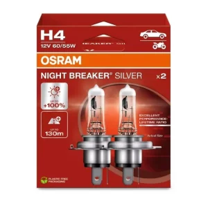 OSRAM Night Breaker Silver +100% 12V H4 60-55W P43t autožárovky, sada (2 ks) Bezpečná Platba
