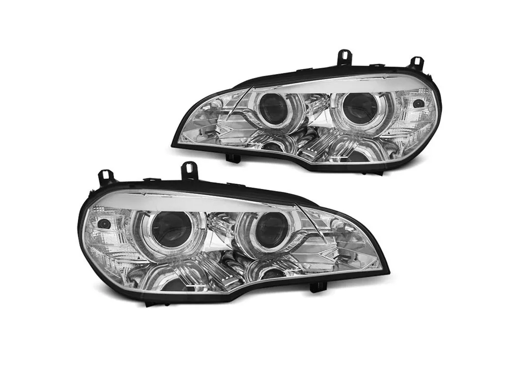 Akční Cena Přední světla BMW X5 E70 07-10 AE DRL LED chrom XENON