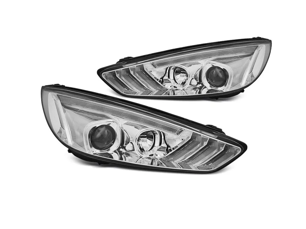 Přední světla Ford Focus MK3 14-18 DRL LED SEQ INDICAOR chrom Jen Po Omezenou Doba