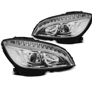 Akční Cena Přední světla Mercedes Benz W204, C-classe 07-10 - TUBE LIGHT chrom