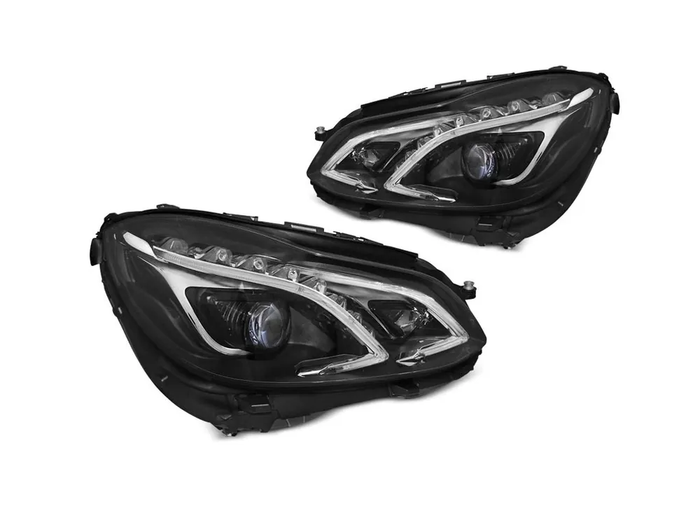 Rychlé Dodání Přední světla Mercedes Benz W212, E-classe 13-16 LED DRL černá