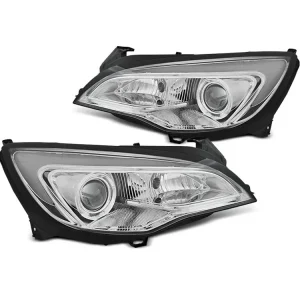 Rychlé Dodání Přední světla Opel Astra J 10-15 TUBE LIGHT chrom