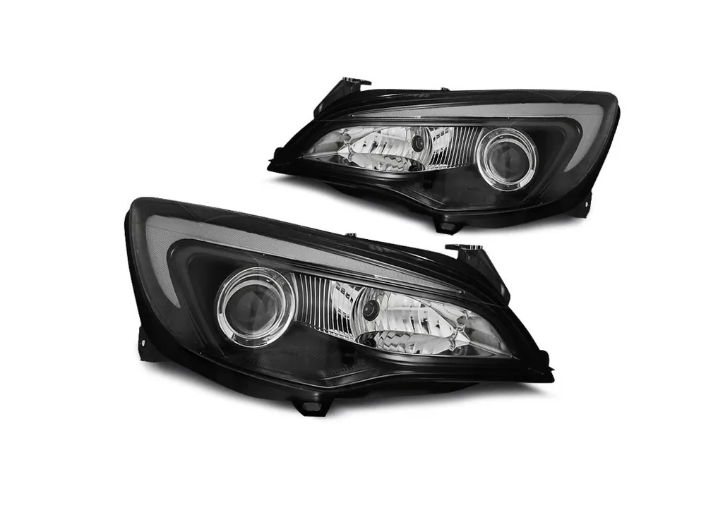 Přední světla Opel Astra J 10-15 TUBE LIGHT černá Nejlepší Volba