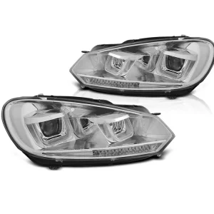 Přední světla VW Golf VI 08-12 U-TYPE chrom DRL SEQ LED INDICATOR Objednat Nyní