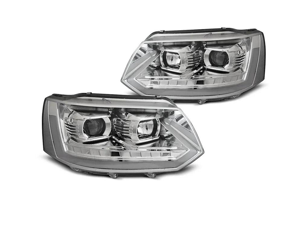 Nakupujte Hned Přední světla VW T5 10-15 LED TUBE LIGHT T6 LOOK chrom