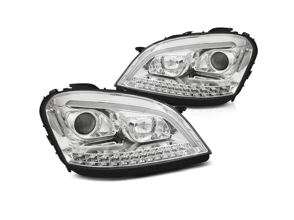 Přední světla Mercedes Benz ML W164 05-07 - chrom LED SEQ Hit Sezóny