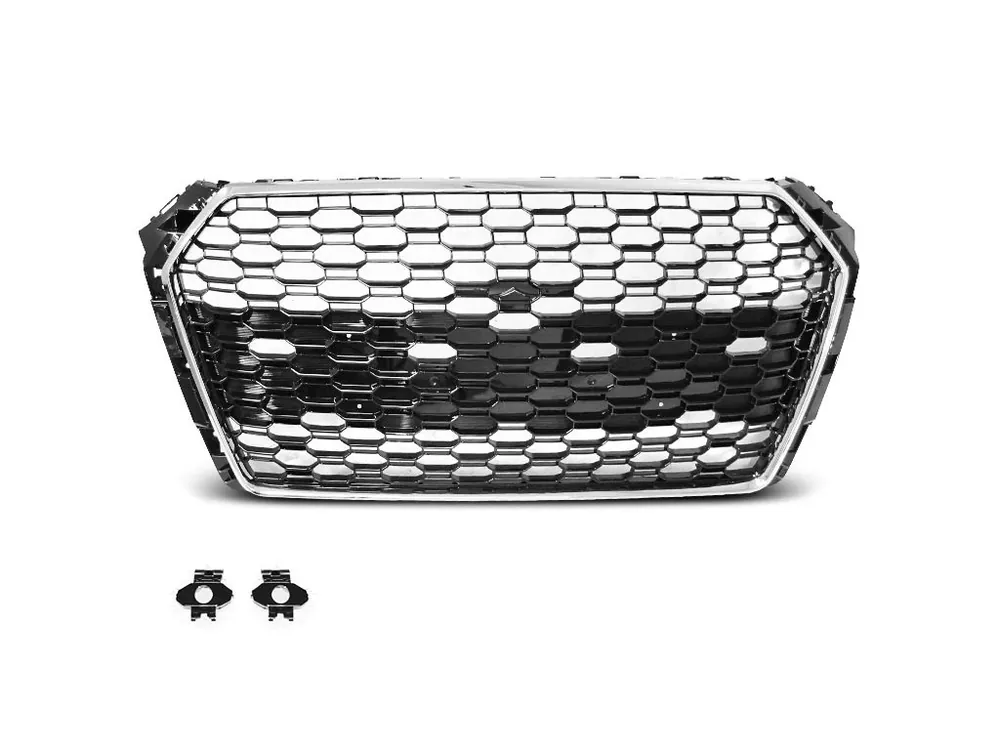 Pouze Dnes Přední maska Audi A4 B9 15-19 chrom/černá RS4 STYLE PDC