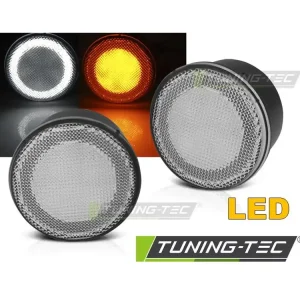 Expresní Doručení Přední blikače Jeep Wrangler JK 07-18 LED bílá s přídavným obrysovým světlem