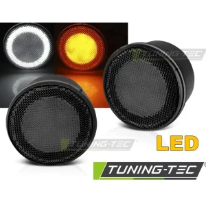 Přední blikače Jeep Wrangler JK 07-18 LED kouřová s přídavným obrysovým světlem Nakupujte Hned