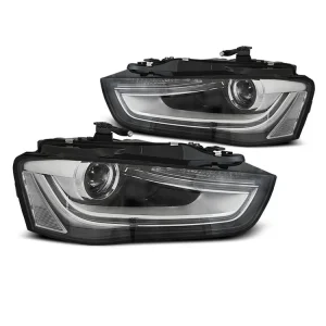 Levný Přední světla Audi A4 B8 12-15 - černá TRU DRL