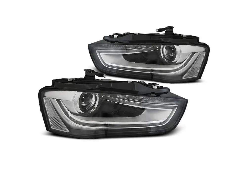 Levný Přední světla Audi A4 B8 12-15 - černá TRU DRL