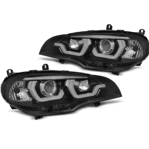 Akční Cena Přední světla BMW X5 E70 07-13 TUBE LIGHT DRL černá