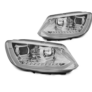 Přední světla VW Touran II 10-15 chrom TUBE LIGHT TRU DRL SEQ Ověřený