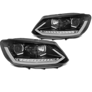 Přední světla VW Touran II 10-15 černá TUBE LIGHT TRU DRL SEQ Aktuální