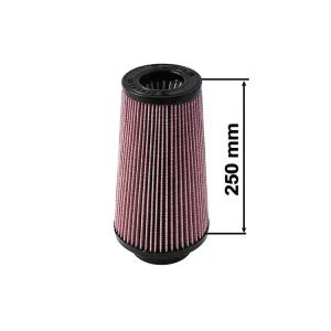 Sportovní vzduchový filtr TURBOWORKS - universál, červený H 250mm DIA 60-77mm Kup Teď