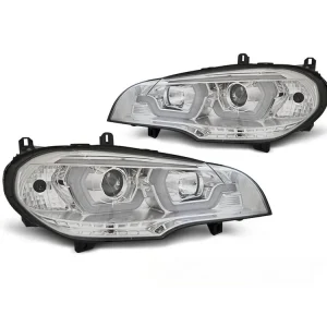 Přední světla BMW X5 E70 07-13 TUBE LIGHT DRL chrom Omezená Nabídka