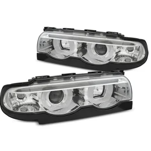 Přední světla BMW E38 94-01 Angel Eyes - chrom 3D Kup Teď