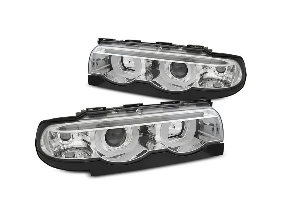 Přední světla BMW E38 94-01 Angel Eyes - chrom 3D Kup Teď
