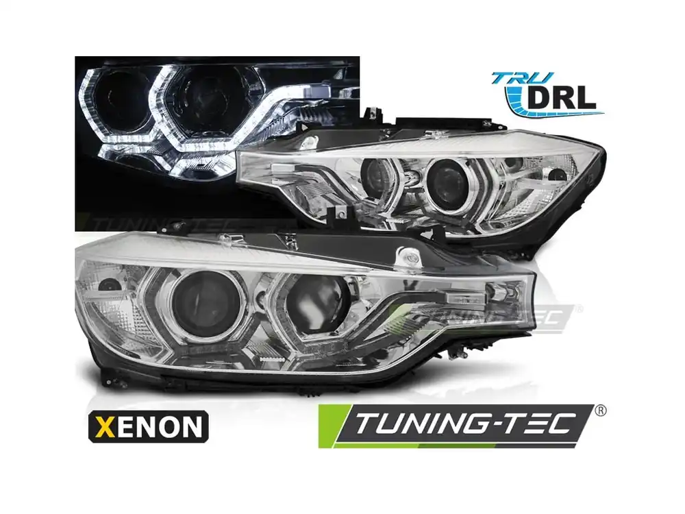 Rychlé Dodání Přední světla BMW F30/F31 11-15 chrom ANGEL EYES LED TRU DRL XENON