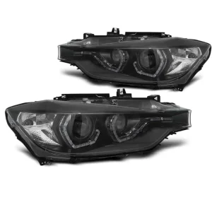 Cenová Bomba Přední světla BMW F30/F31 11-15 černá ANGEL EYES LED TRU DRL XENON