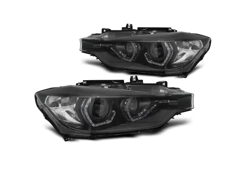 Cenová Bomba Přední světla BMW F30/F31 11-15 černá ANGEL EYES LED TRU DRL XENON