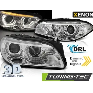 Přední světla BMW F10,F11 10-13 chrom LED DRL SEQ Značkový