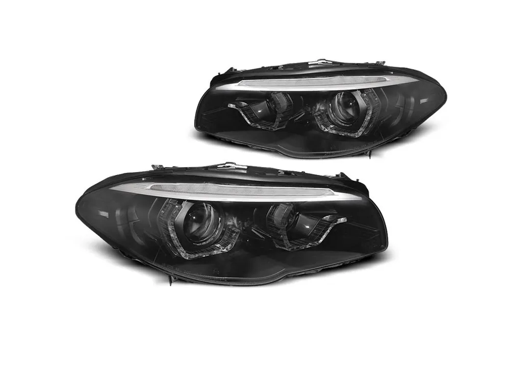 Přední světla BMW F10,F11 10-13 černá XENON LED DRL SEQ Novinka