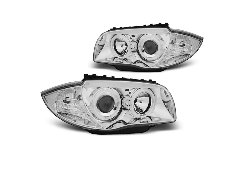 Přední světla BMW 1 E87, E81 04-11 - chrom Angel Eyes CCFL Koupit Online