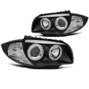 Přední světla BMW 1 E87, E81 04-11 - černá Angel Eyes CCFL Kup Teď