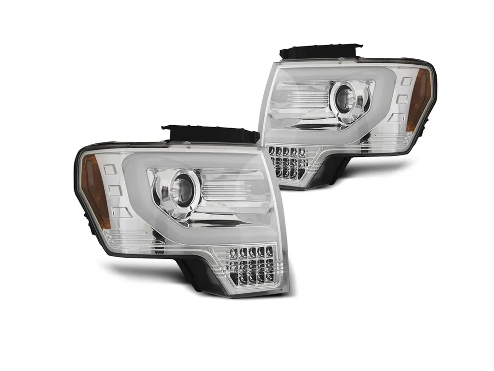 Přední světla Ford F-150 MK12 08-14 TUBE LIGHT - chrom Nakupujte Hned