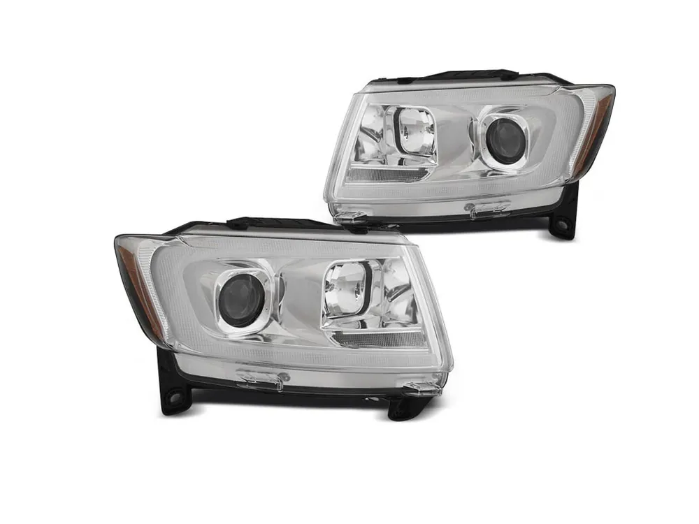 Přední světla Jeep Grand Cherokee 11-13 - chrom TUBE LIGHT SEQ Ověřený