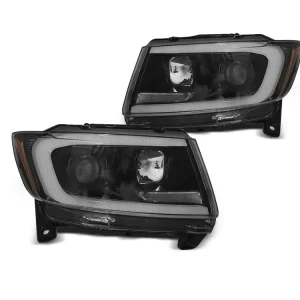 Výhodná Nabídka Přední světla Jeep Grand Cherokee 11-13 - černá TUBE LIGHT SEQ
