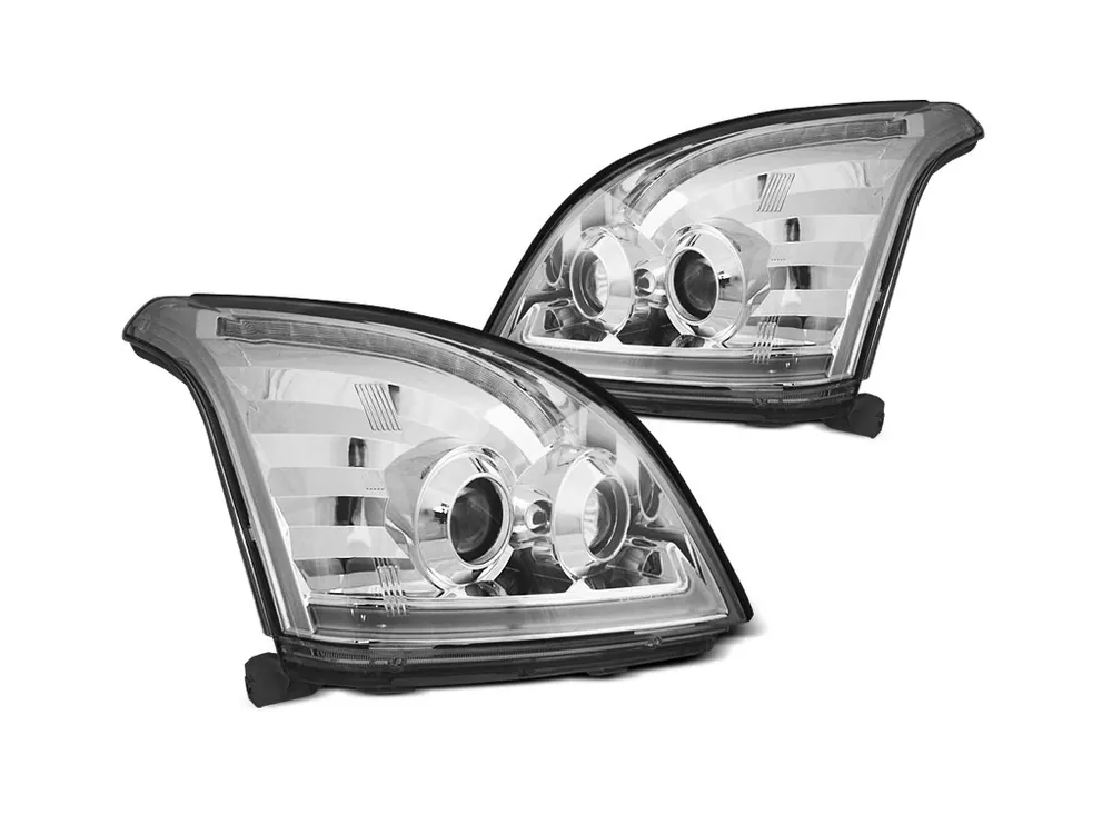 Must-Have Přední světla Toyota Land Cruiser 120 03-09 TUBE LIGHT SEQ LED - chrom