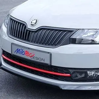 Hit Sezóny 3D RED SPORT lišta předního nárazníku Škoda Rapid (2012 - 2017) - Milotec