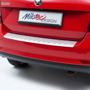 Plastový kryt prahu zadních dveří Škoda Rapid Spaceback (2013 - 2019) stříbrný MILOTEC Oblíbený