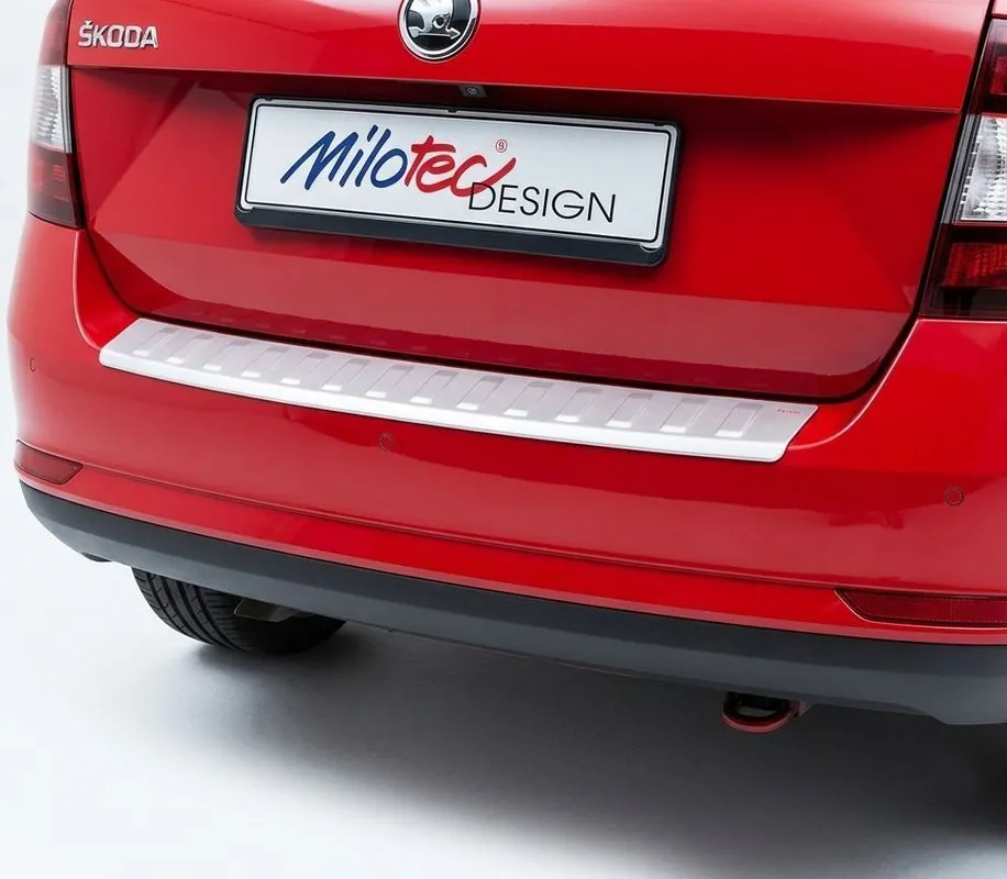 Plastový kryt prahu zadních dveří Škoda Rapid Spaceback (2013 - 2019) stříbrný MILOTEC Oblíbený